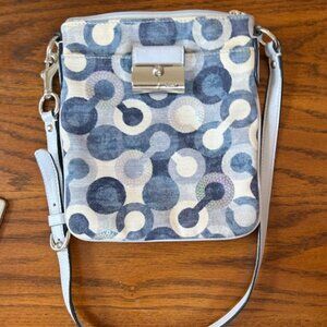 Coach Kristin Crossbody Bag B1069-43725 Blue White Cream Sequin